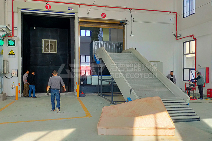 福建垃圾中轉站協同處置大件垃圾(家具,沙發)破碎設備項目